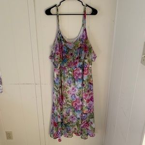 Plus Size Hi-Lo Floral Midi Dress